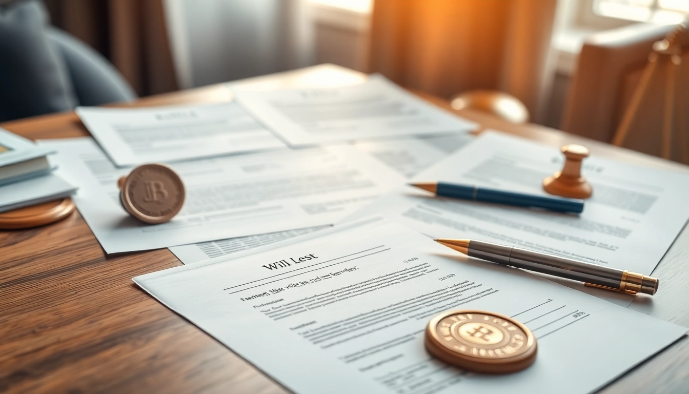 Create Wills templates laid out professionally on a desk, enhancing legal preparedness.
