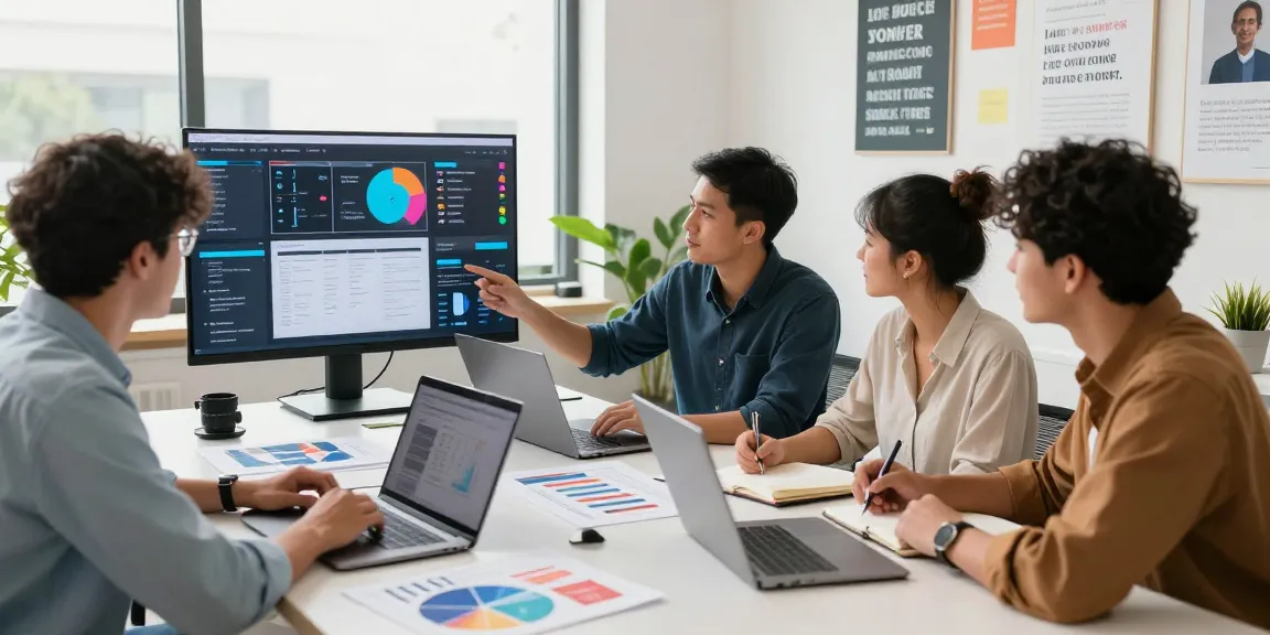 Team collaborating on innovative digital marketing strategies at miraviglp.com/reta workspace with analytics displayed.