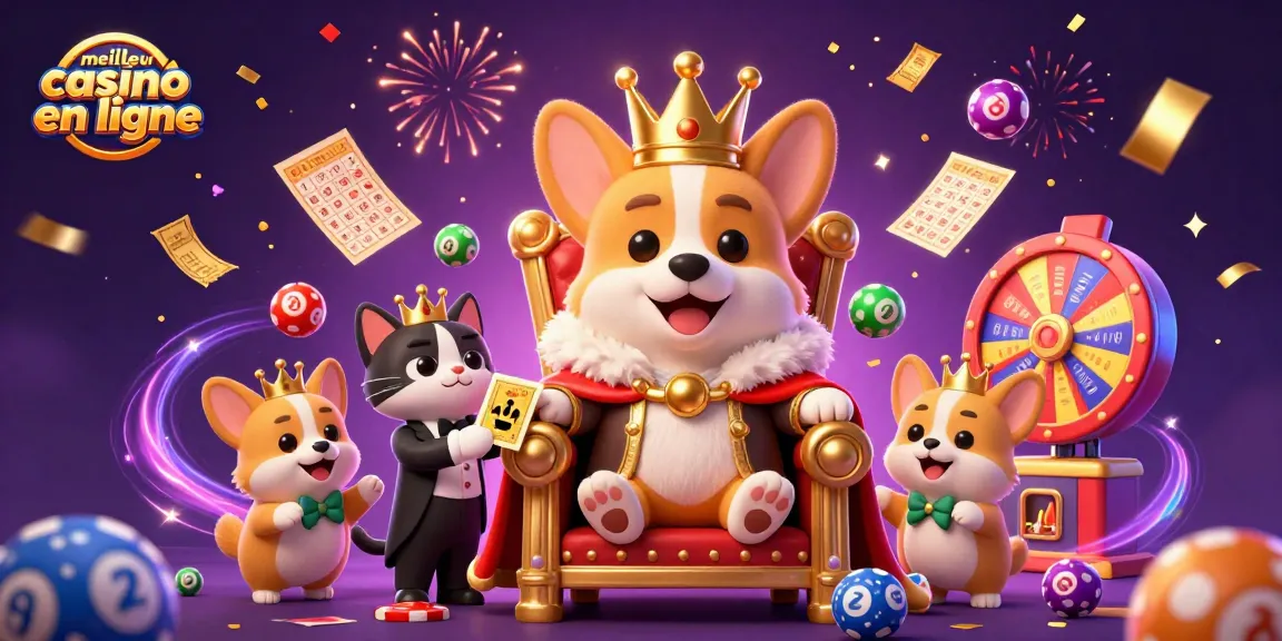 Rejoignez le meilleur casino en ligne pour un règne royal avec un corgi couronné entouré de jeux