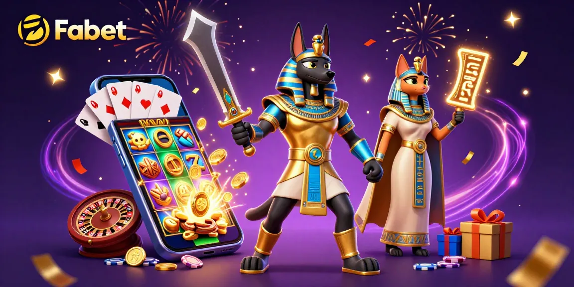 Experience Fabet's thrilling world with Anubis, Bastet, and dynamic casino elements.