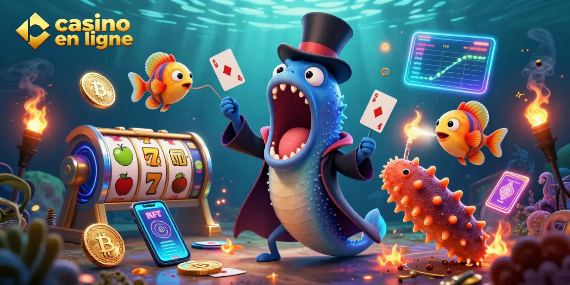 Un spectacle de casino en ligne captivant avec des personnages marins animés et des éléments de jeu.