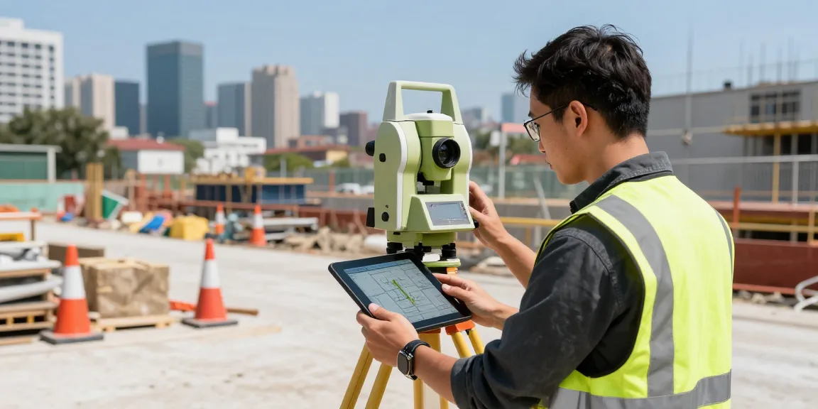 Surveyors using advanced equipment for accurate topographical surveys in London.