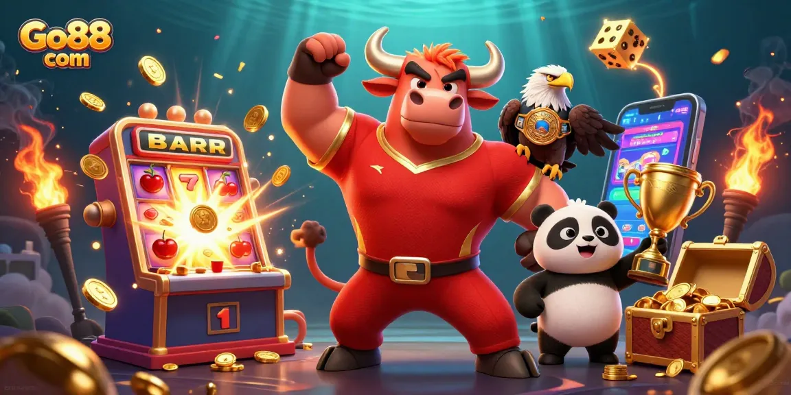 Experience the thrill of winning at Go88 com with festive casino characters and jackpot elements!