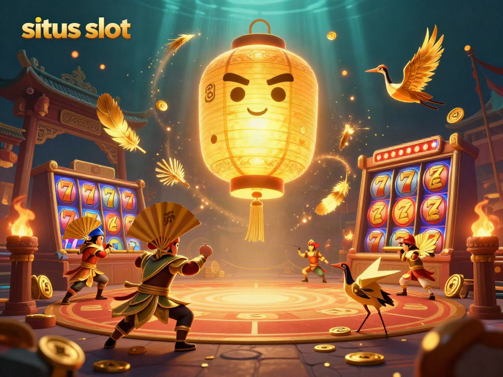 Situs slot visualizing an exciting slot gaming experience with vibrant 3D characters and elements in a dynamic composition.