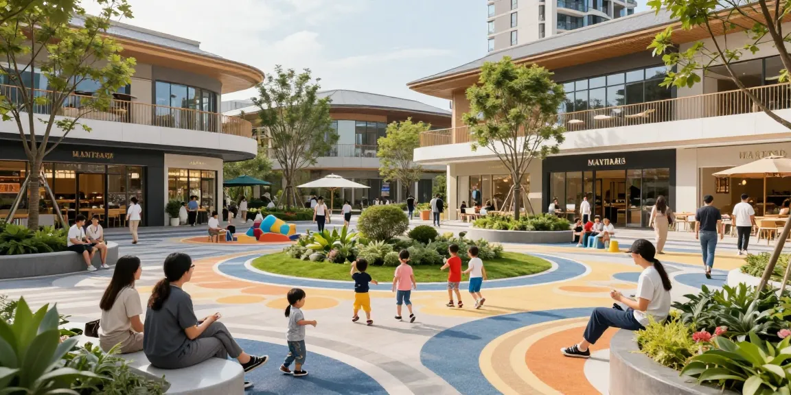Vibrant community scenes at MANTRA88, showcasing outdoor spaces and family engagement.