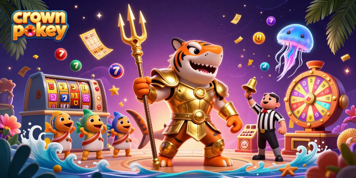 Experience exciting crown pokies with vibrant game elements and a lively underwater scene.