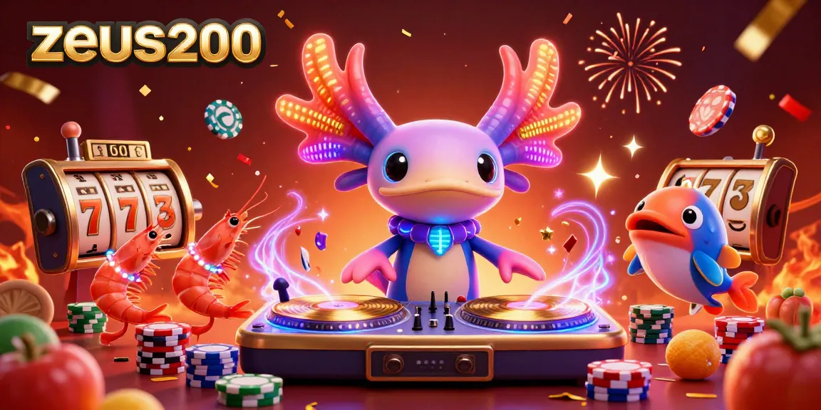Menangkan jackpot di zeus200 dengan suasana kasino meriah bersama DJ axolotl dan teman-teman lautnya.