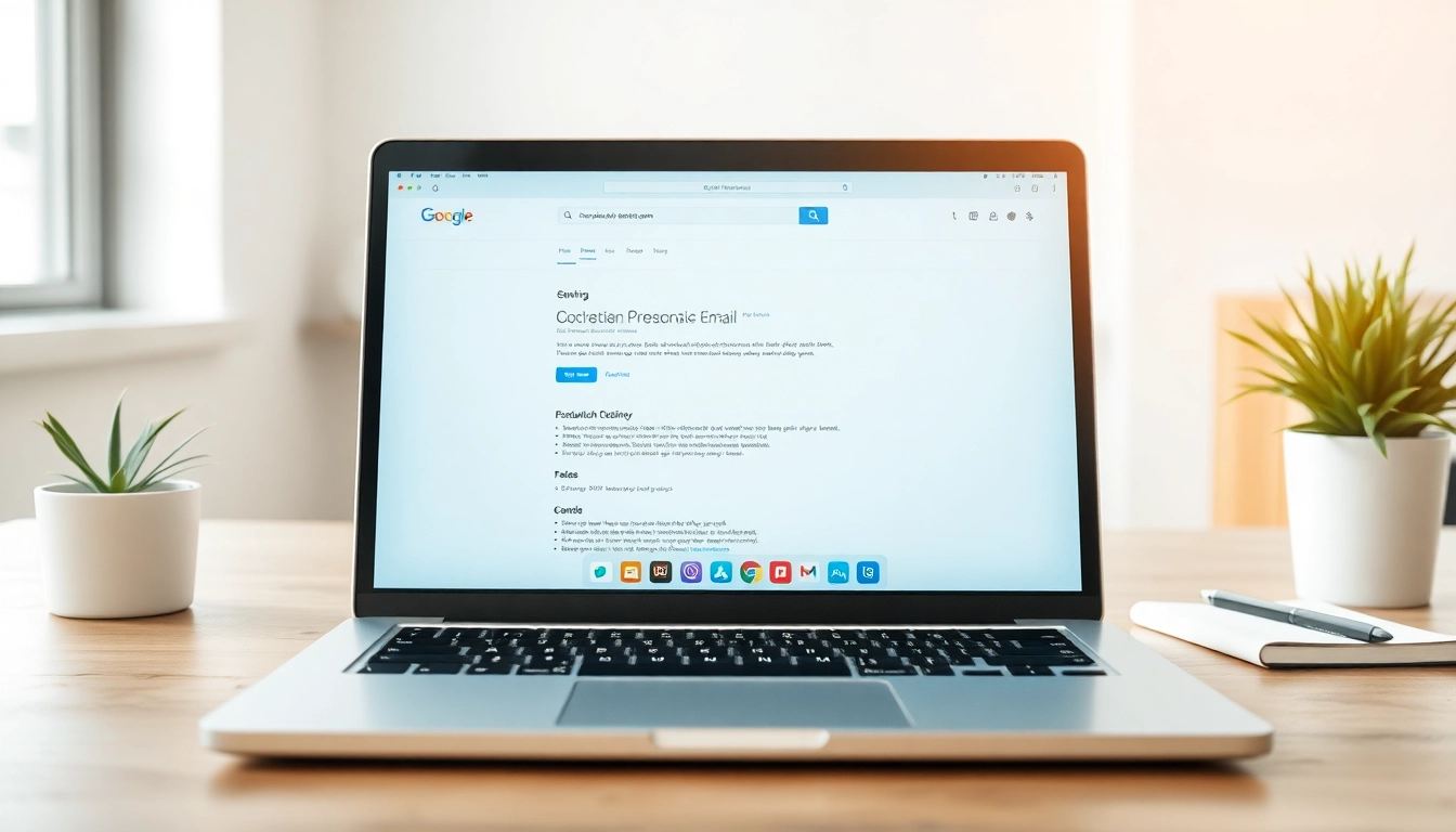 使用gmail下载处理电子邮件的现代工作空间屏幕截图