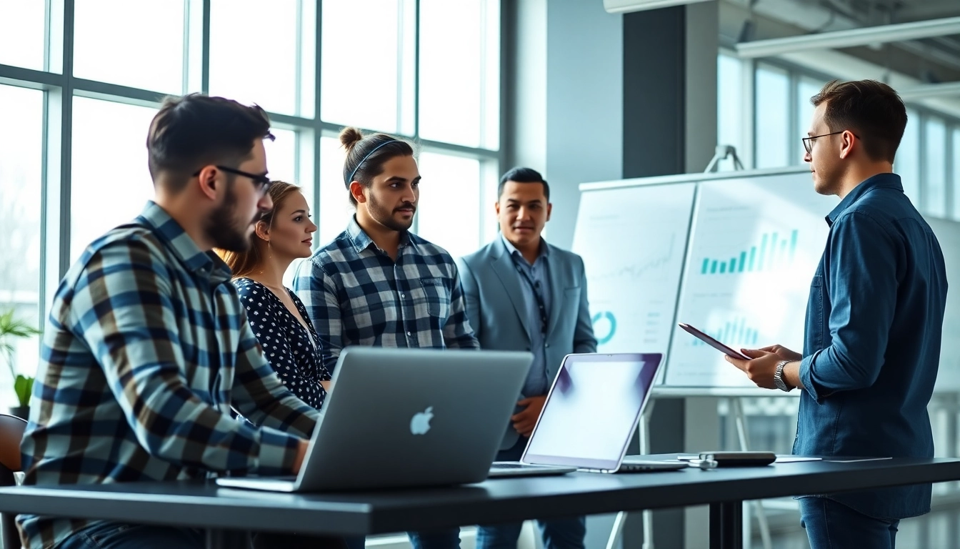 Enhance your business operations with expert it support for business services illustrated in a collaborative office.