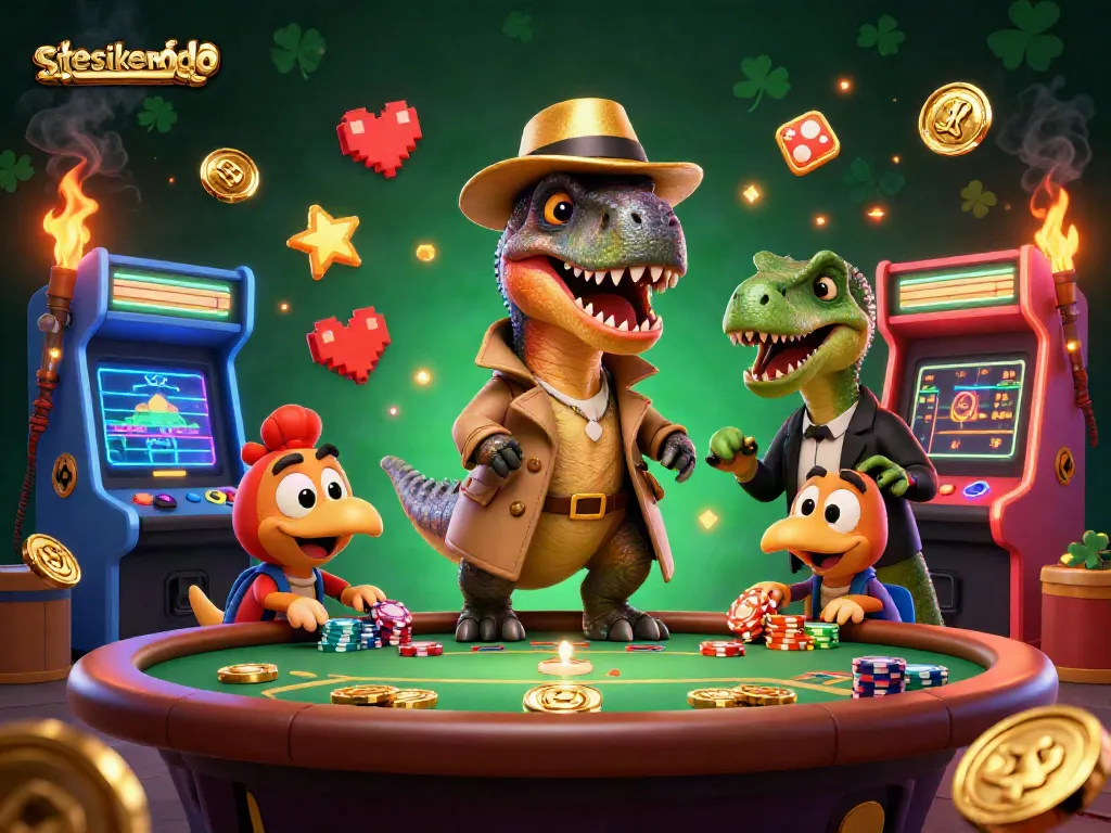 Play at siteslikemodo to win big with creative animation featuring a velociraptor card counter.
