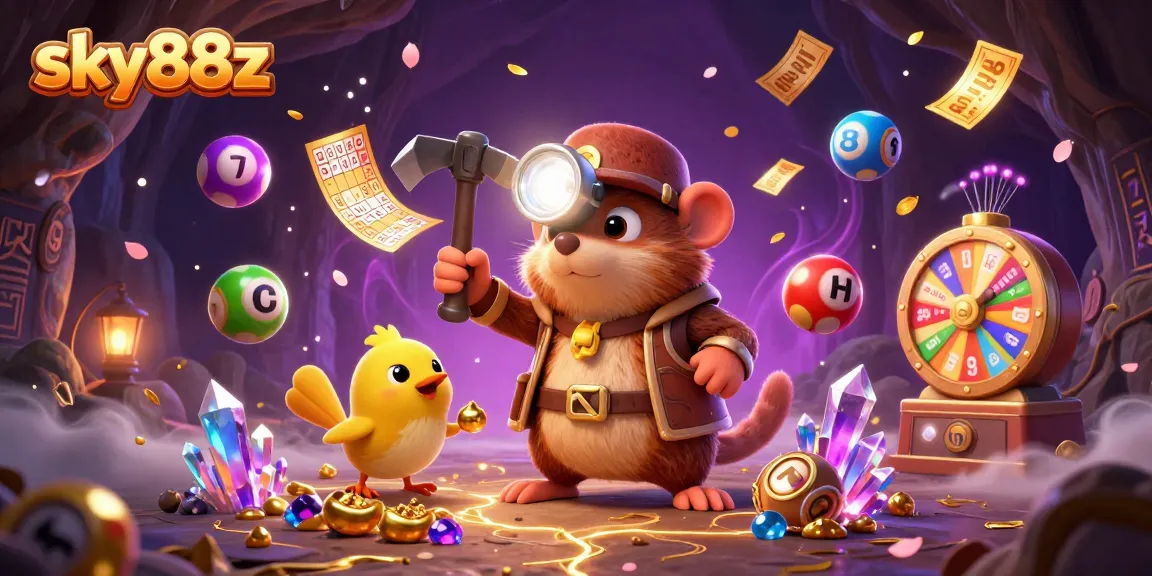 Experience excitement with sky88z as the treasure hunter mole uncovers gems and lottery prizes.