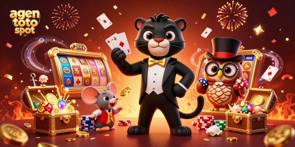 Engage with agen toto slot in a vibrant casino scene featuring dynamic characters and colorful gaming elements