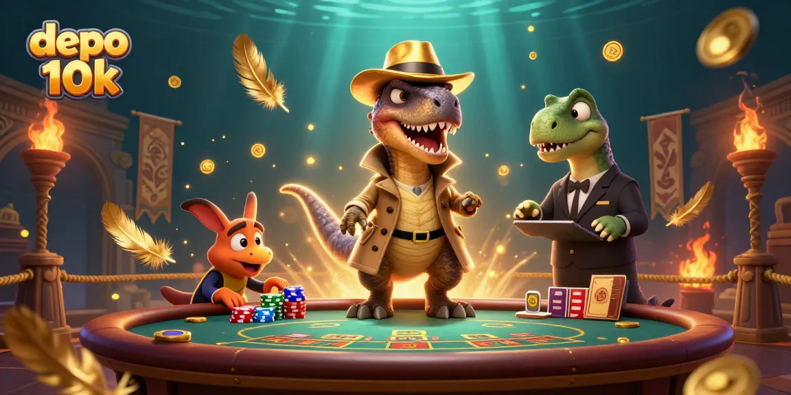 Menangkan taruhan di depo 10k dengan menyaksikan velociraptor, stegosaurus, dan compy di meja blackjack.