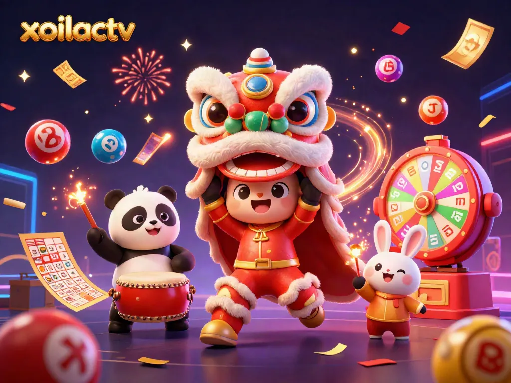 Experience dynamic gaming excitement with xoilactv’s vibrant 3D casino-themed illustration.