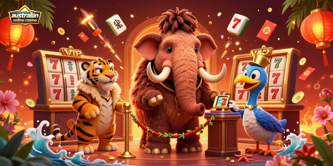 Experience the vibrant atmosphere of an australian online casino with our unique 3D illustration.
