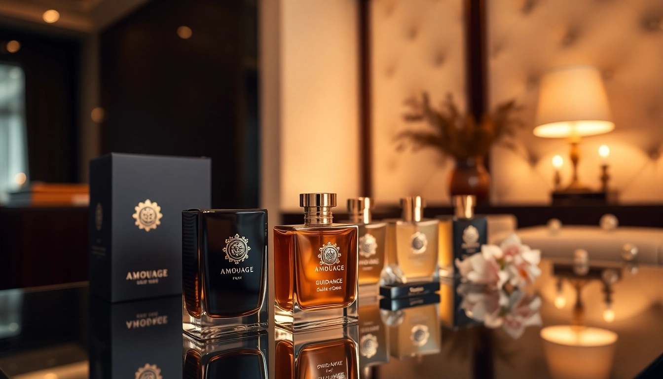 Exquisite Amouage Guidance sample showcased among luxury perfume samples.