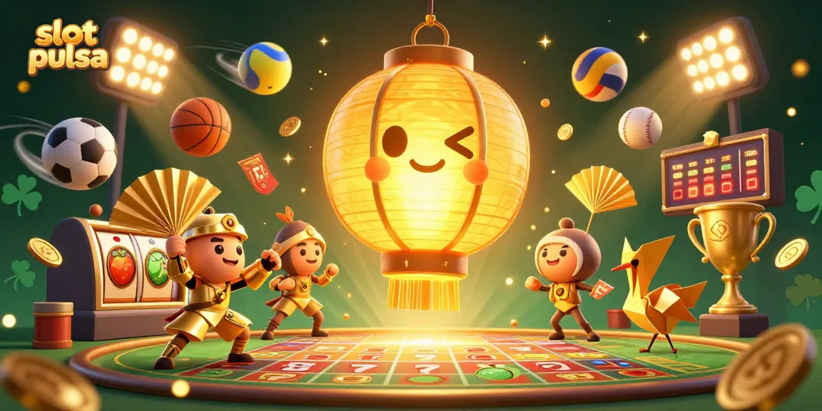 Engage with slot pulsa for thrilling gameplay amid vibrant casino elements and lucky symbols.