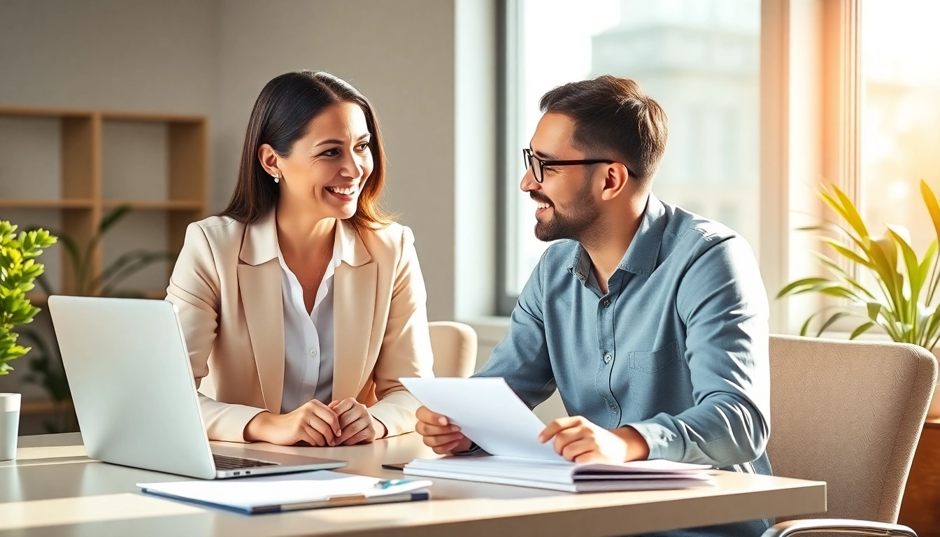 How to find my perfect career with a professional advisor in a bright office setting.