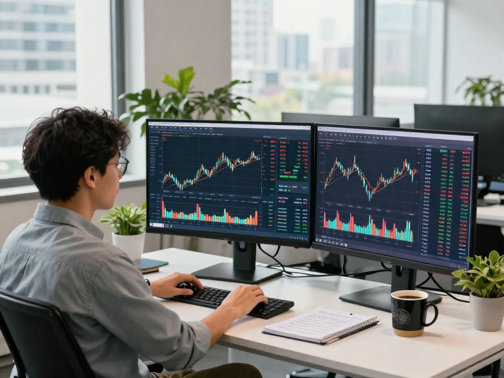 Análisis de datos en trading con Immediate Edge en oficina moderna.