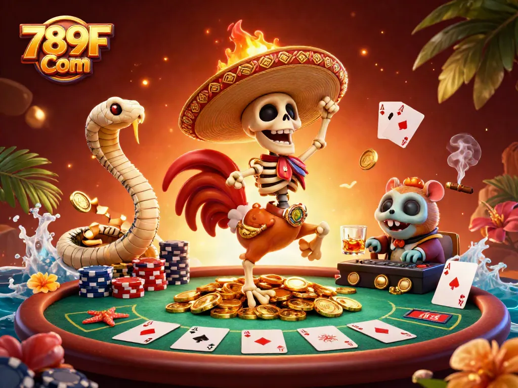 Engage with exhilarating games at 789F Com featuring a lively gaming illustration.