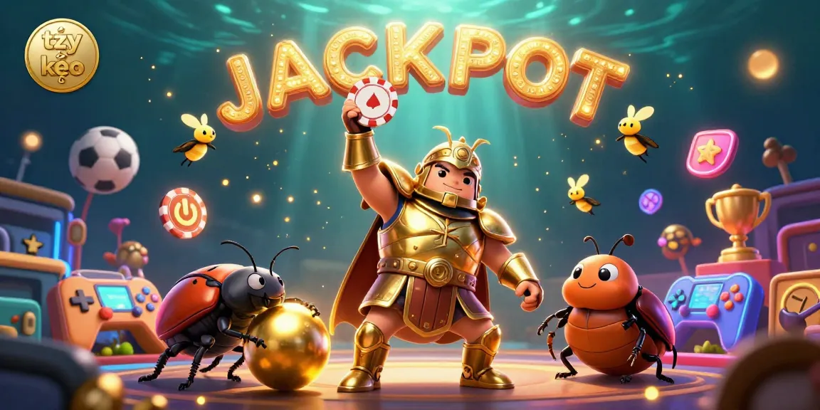 Engage in tỷ lệ kèo sports betting with a 3D hercules beetle champion and vibrant betting elements.