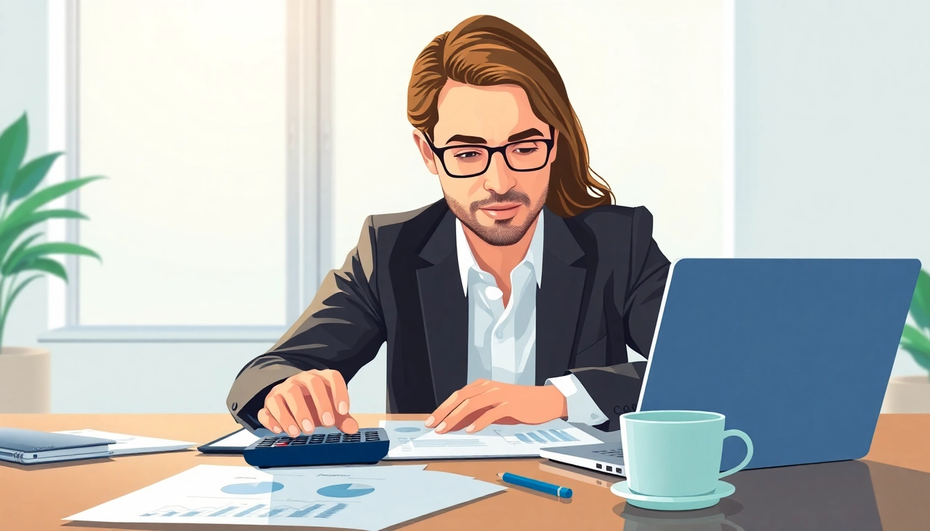 Calculate alimony easily with our ny alimony calculator, showcasing a professional financial advisor at work.