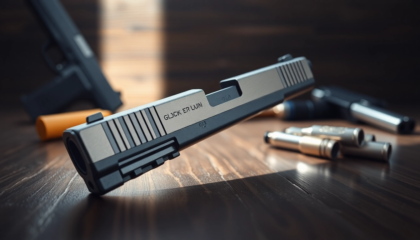 Browse glock 17 slide for sale, showcasing a polished, high-quality firearm slide design.