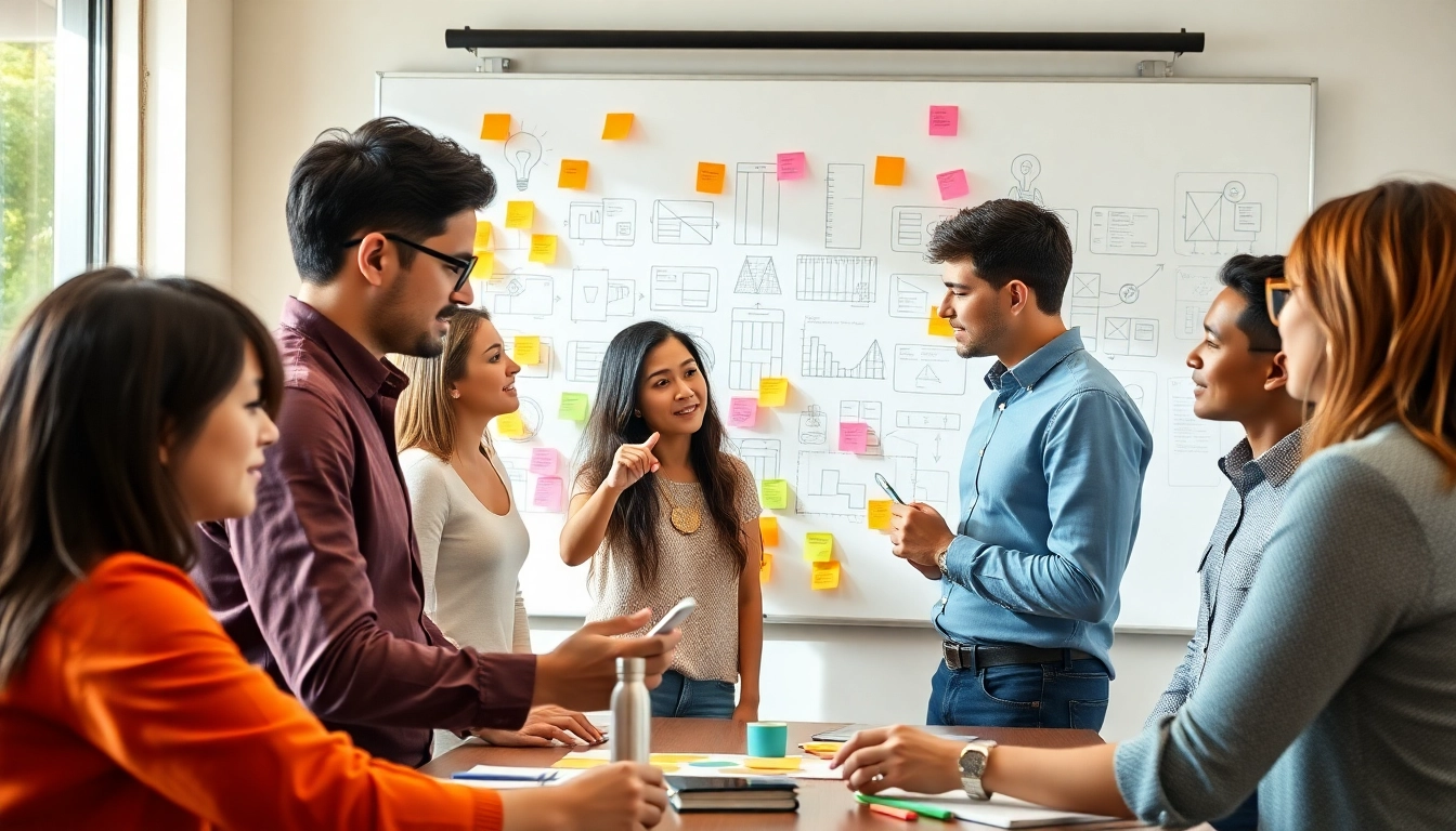 Entrepreneurs brainstorming for startups launching new products in an innovative office setting.