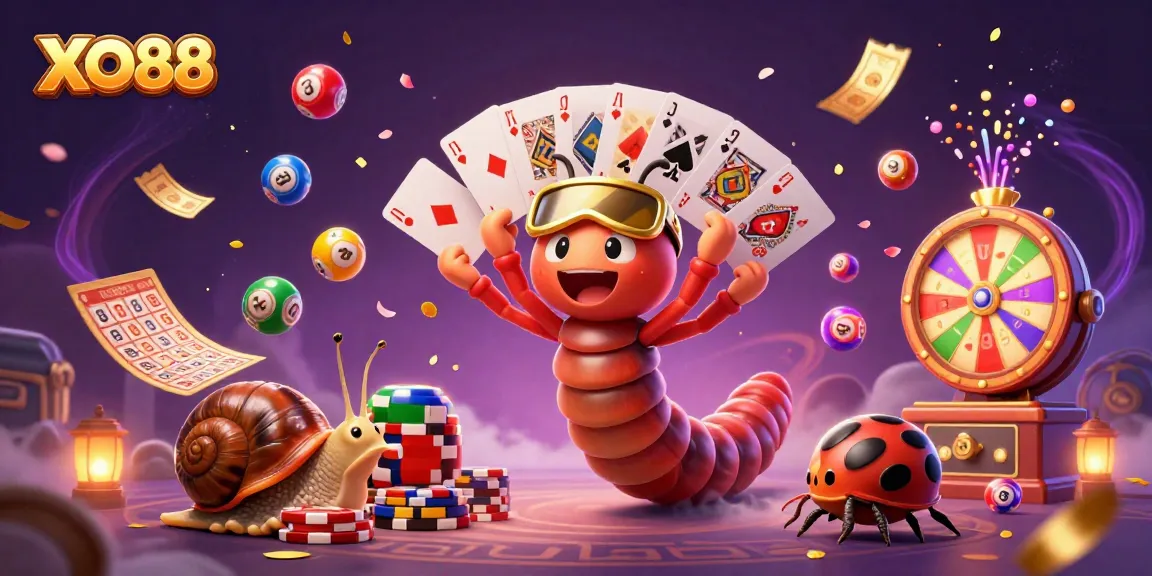 Experience the vibrant energy at XO88 with a lively 3D digital casino illustration.