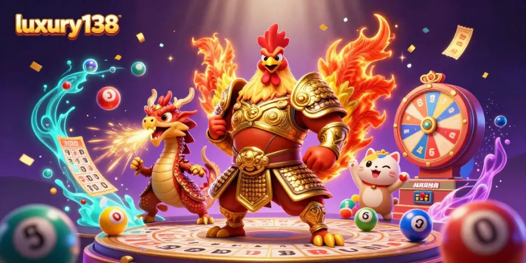 Experience luxury138 gaming with rich visuals of battles and vibrant gaming elements.