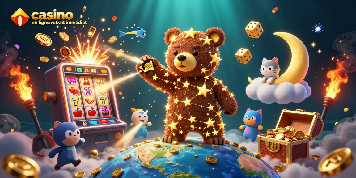 Gagnez des jackpots avec casino en ligne retrait immédiat dans une illustration animée captivante.