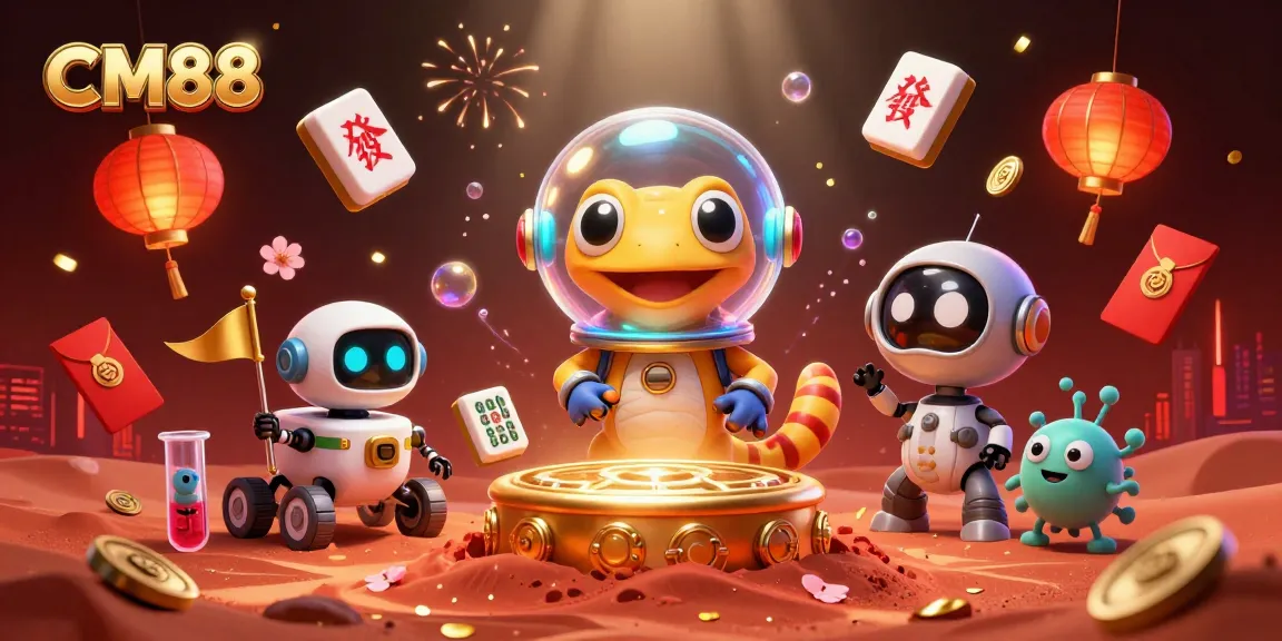 Experience the excitement of CM88 with Martians discovering a buried casino among vibrant gambling elements.