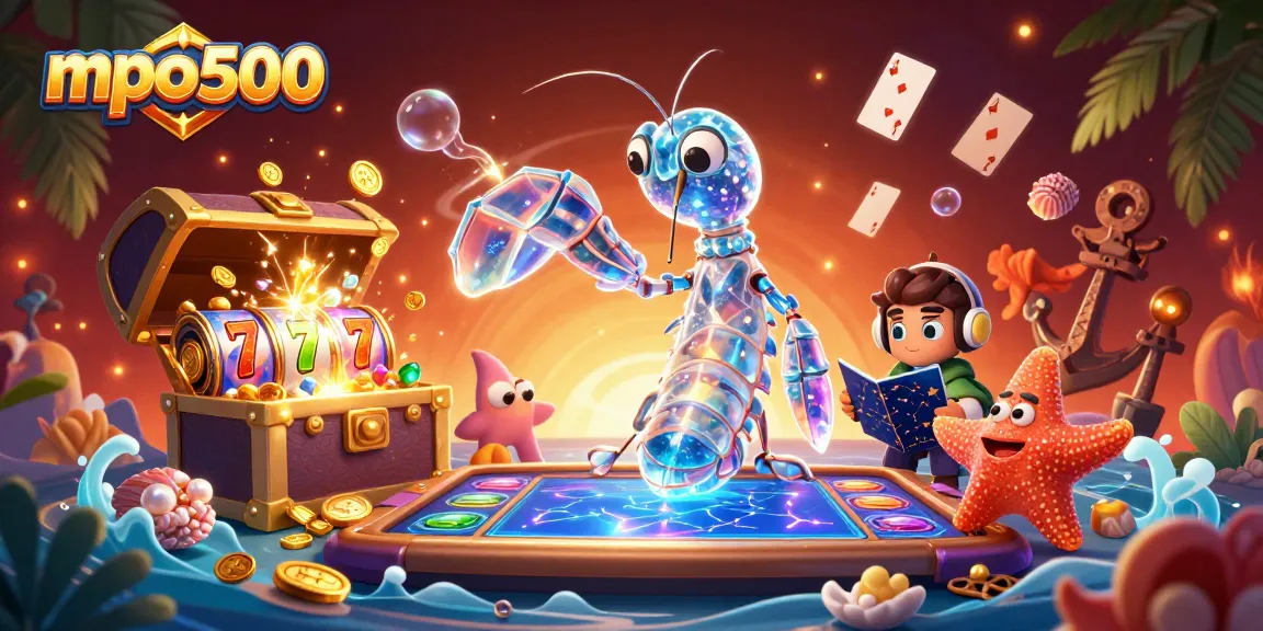Experience the excitement of mpo500 with vibrant gaming visuals, capturing the thrill of online casino adventures.