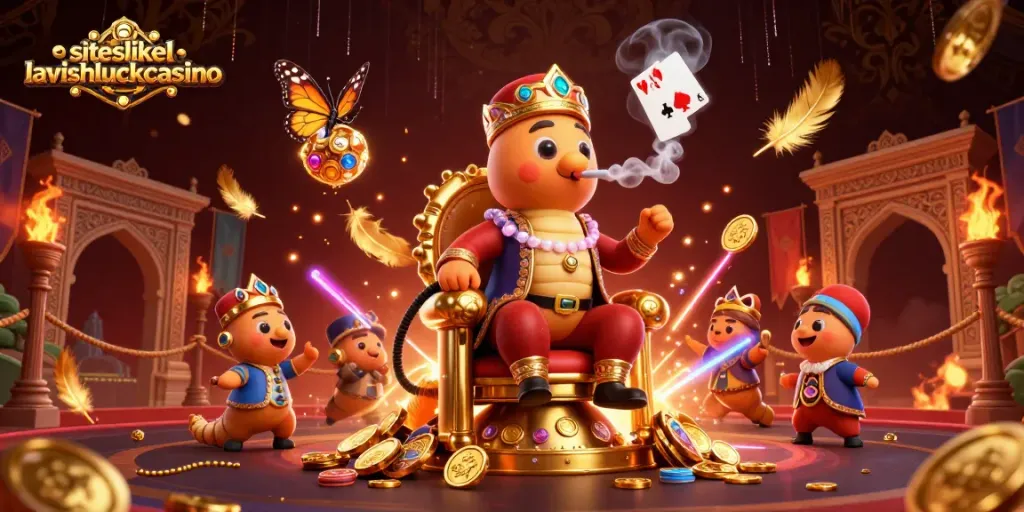 Experience thrilling action with siteslikelavishluckcasino, showcased in a dynamic 3D casino scene.