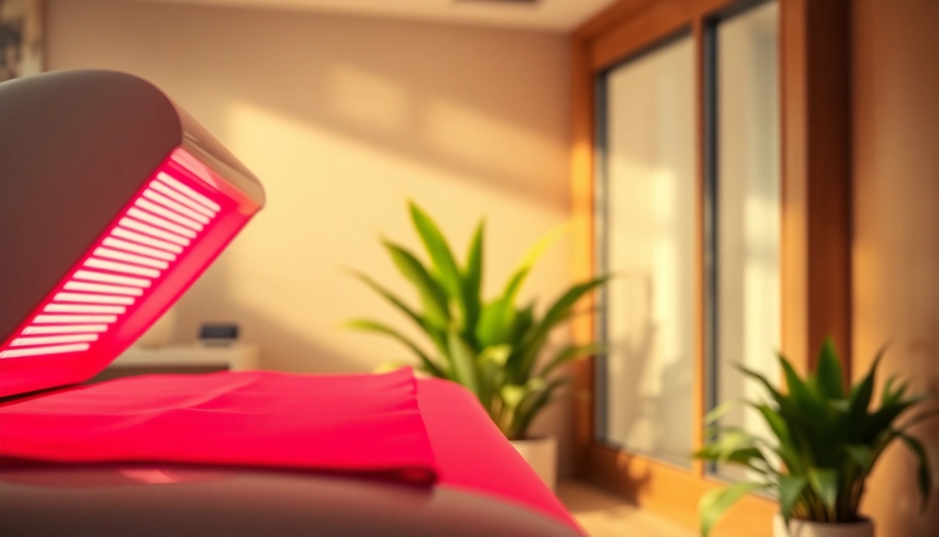 Experience red light bed therapy St. Albert in a serene wellness clinic setting with calming green décor.