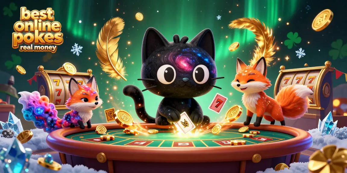 Experience the best online pokies real money with our cosmic casino adventure featuring a black hole cat and mysterious fox.