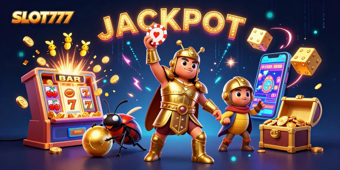 Experience the thrill of gaming at SLOT777 with a dynamic casino celebration scene.