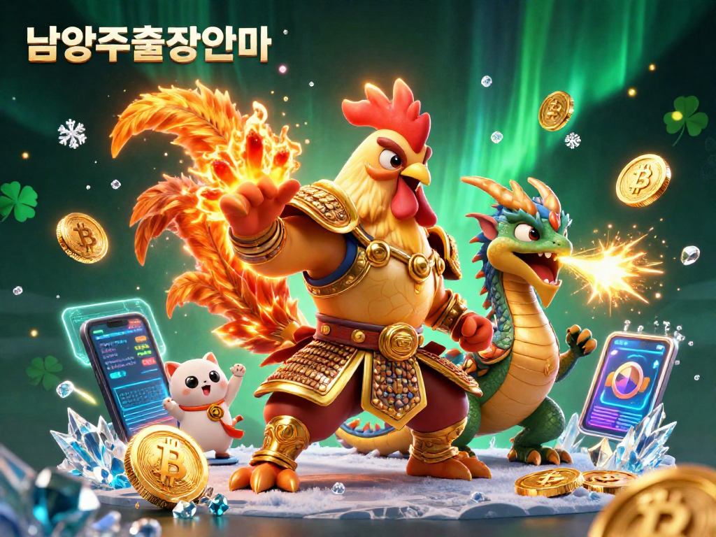 Engage in exciting 남양주출장안마 with vibrant 3D characters amidst crypto elements showcasing competitive spirit.