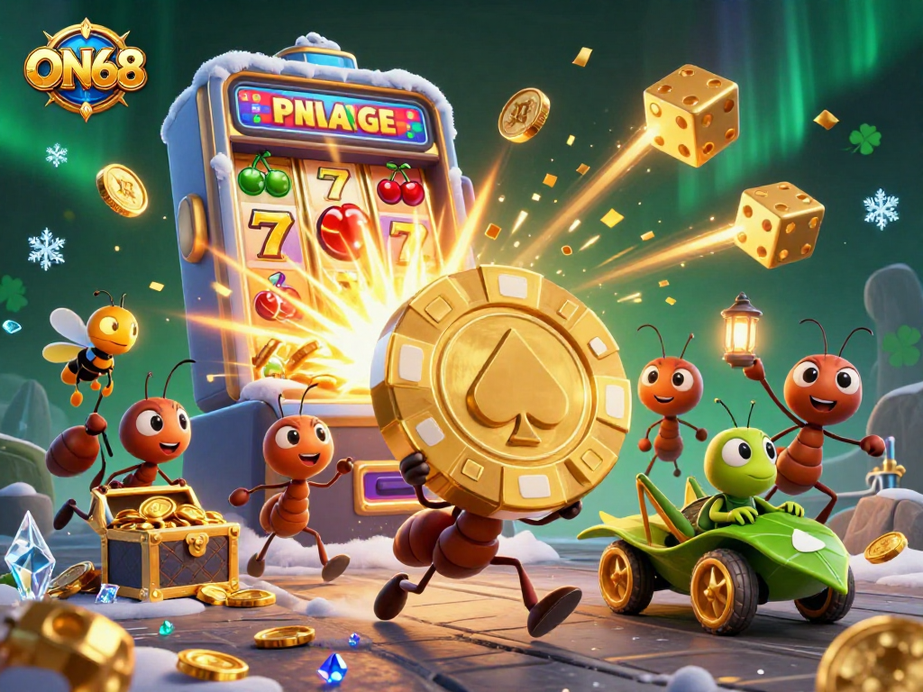 Experience ON68 with a lively heist theme featuring charming characters and dynamic casino elements.