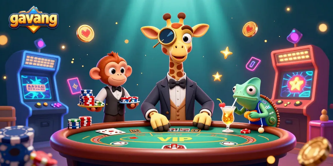 Experience the thrill of gaming with gavang's vibrant casino illustration showcasing a high-roller giraffe.