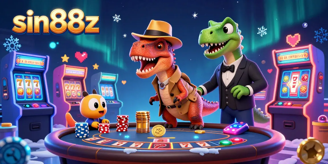 Experience the thrill with sin88z as a clever velociraptor counts cards at a vibrant blackjack table.