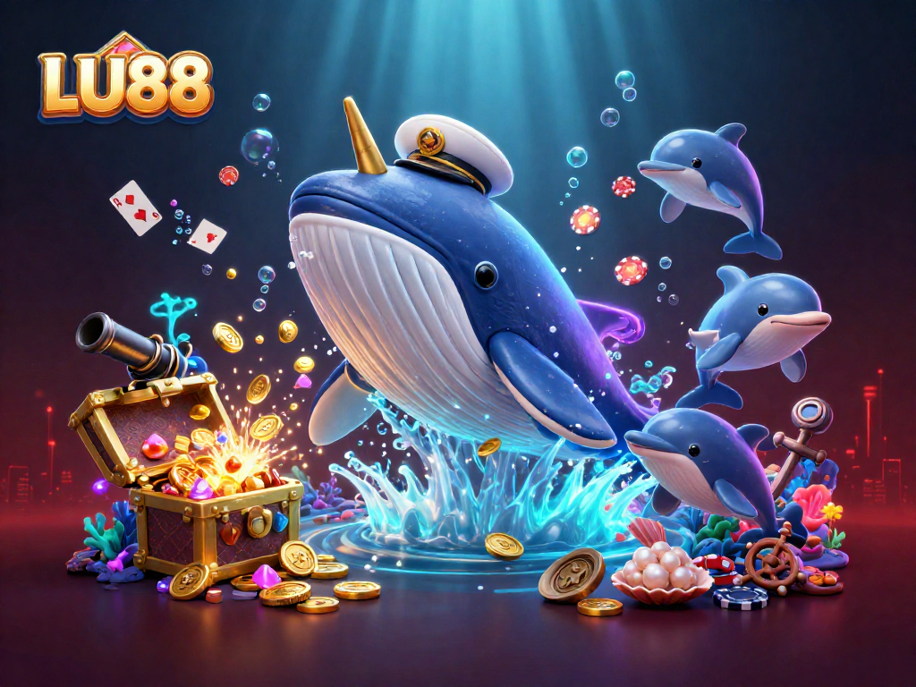 Experience LU88's thrilling underwater casino with playful sea creatures and treasures.