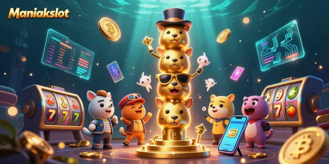 Engage with Maniakslot's vibrant casino scene featuring animated characters and dynamic game elements.